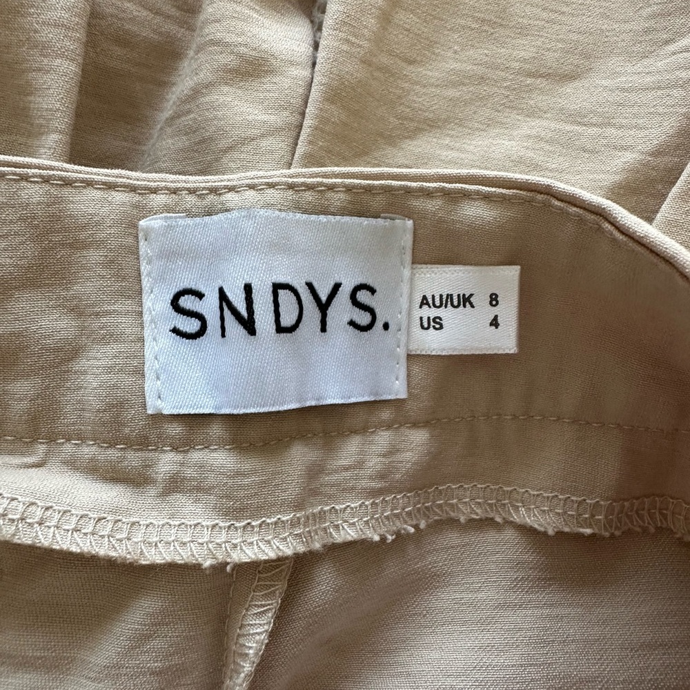 SNDYS REVOLVE Hills Pant Elegant Cream Wide-Leg Linen Pants - Picture 6 of 7
